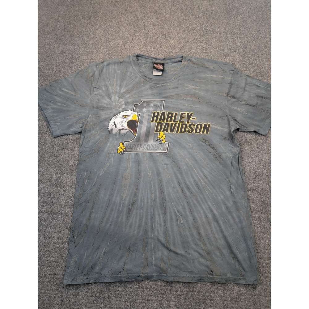 Harley-Davidson Shirt Mens Large Gray Eagle Graphic Paradise Tigard Oregon Tee